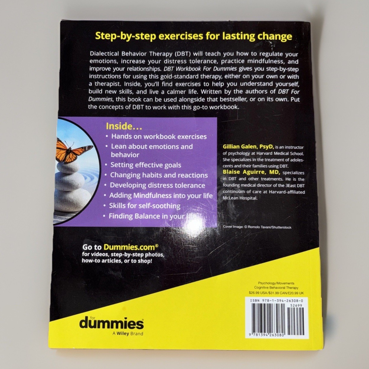 DBT for Dummies by Blaise Aguirre and Gillian Galen (2021, Trade Paperback)