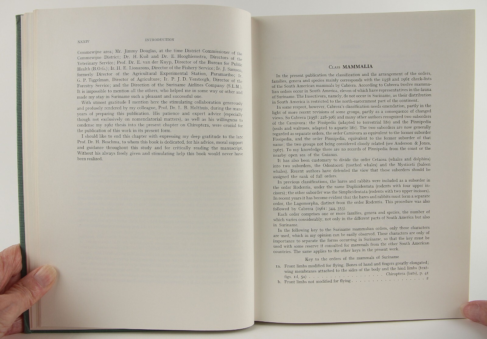 A.M. Husson’s The Mammals of Suriname 1978 Brill VG+ Zoology 152 Species