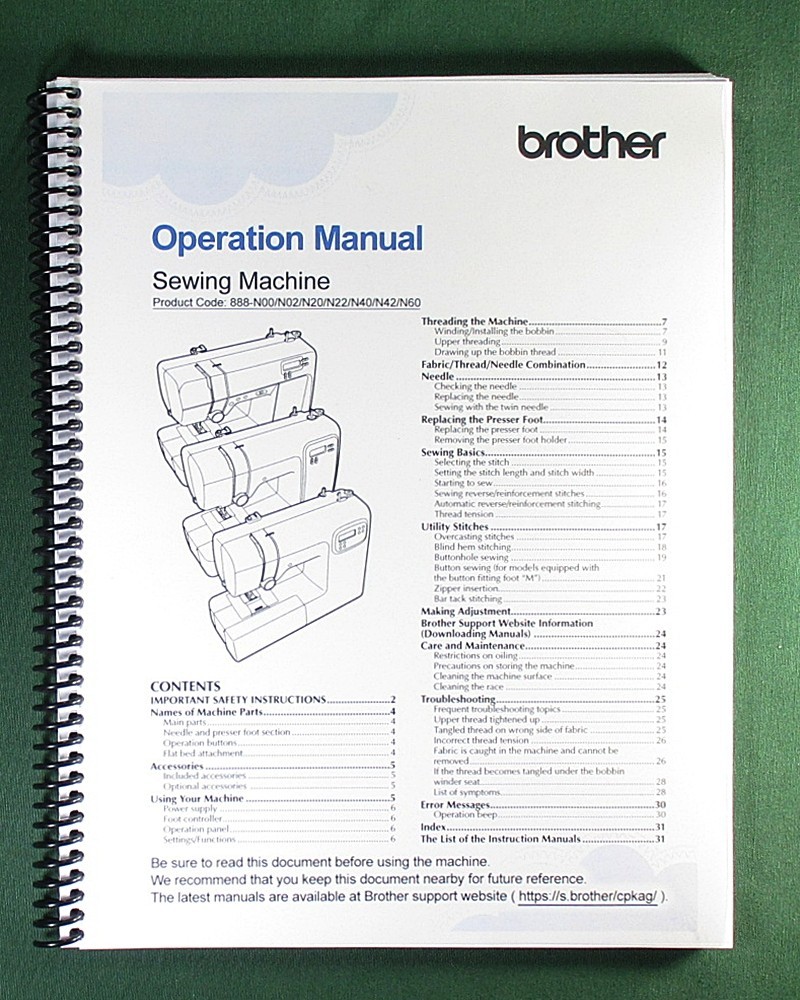 Brother CE-1155 Operation Manual: 32 Pages & Protective Covers!