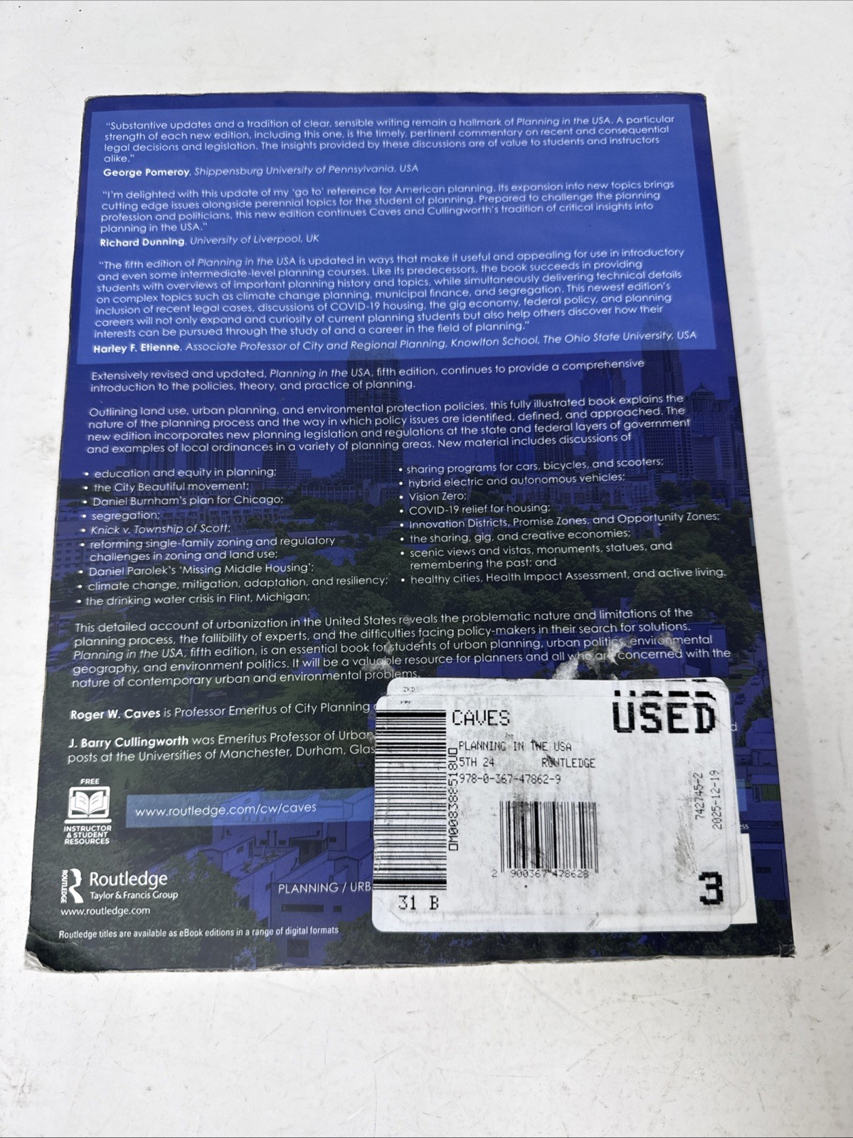 Planning in the USA: Policies, Issues, and Processes. Fifth Edition