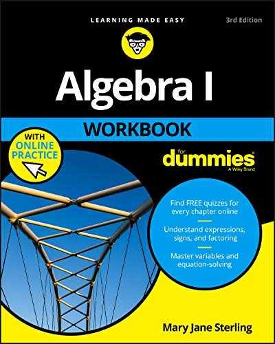 Algebra I Workbook For Dummies – Paperback, by Sterling Mary Jane – Very Good