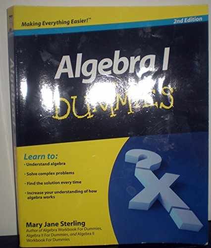 Algebra I For Dummies – Paperback, by Sterling Mary Jane – Very Good j