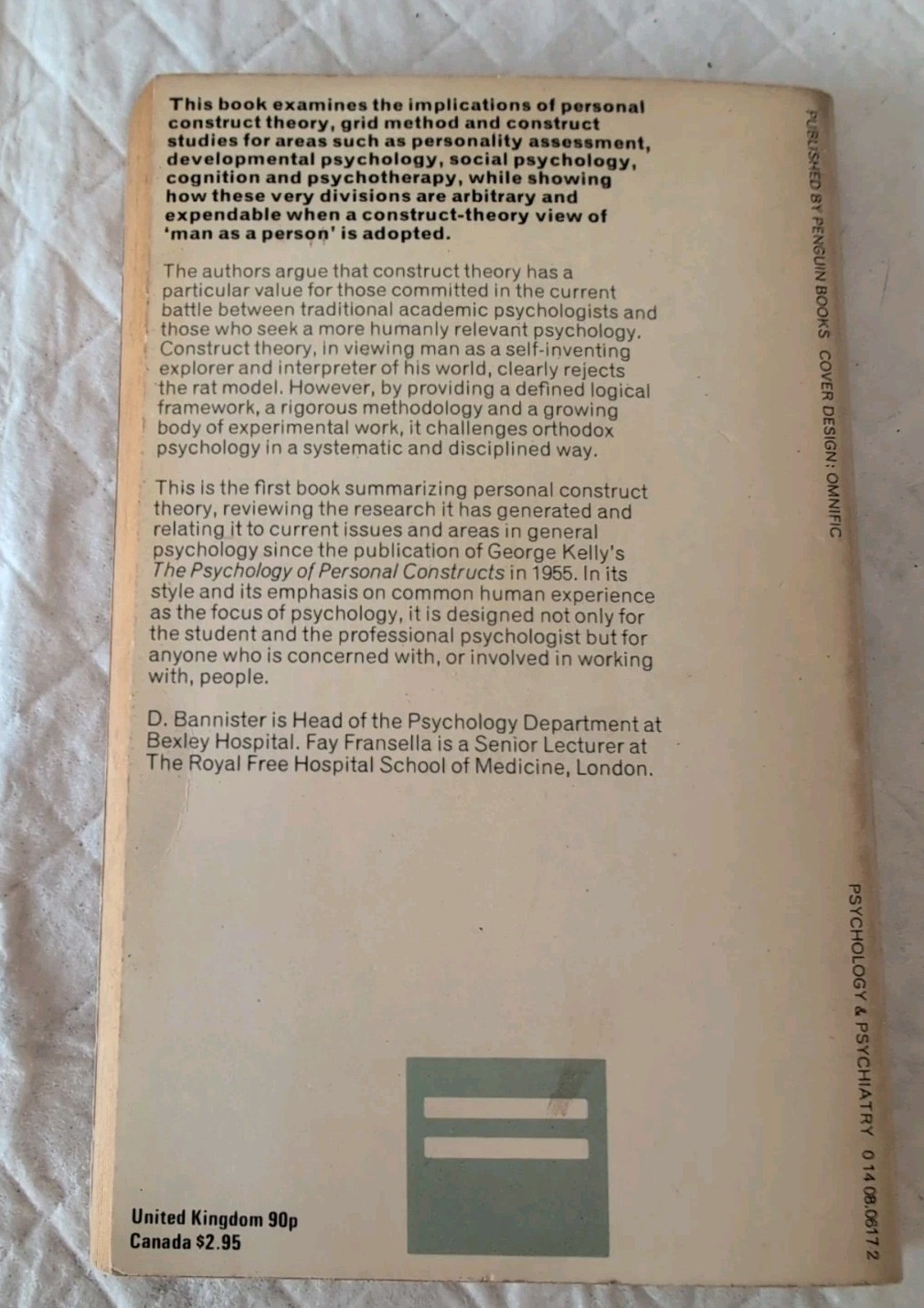 Inquiring Man The Theory Of Personal Constructs-D. Bannister & F. Fransella B4*