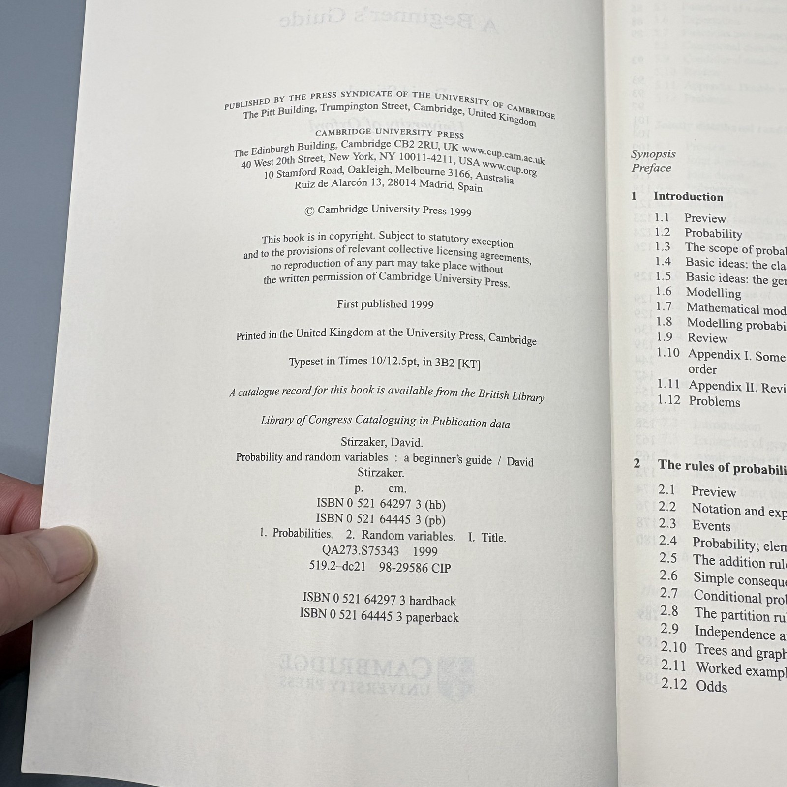 Probability and Random Variables A Beginner’s Guide David Stirzaker PB Book