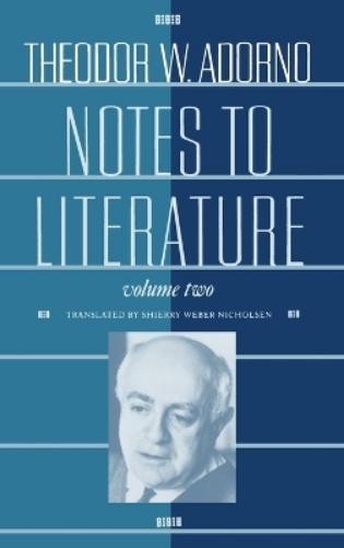 Theodor W. Adorno Notes to Literature (Hardback)