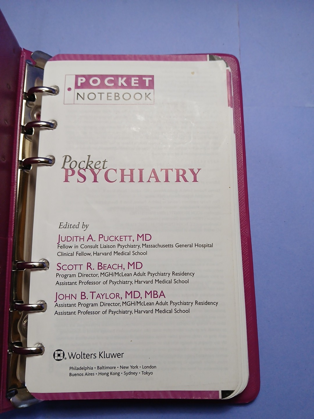 Pocket Psychiatry Pocket Notebook Beach, Scott R., Judith Puckett, John Taylor