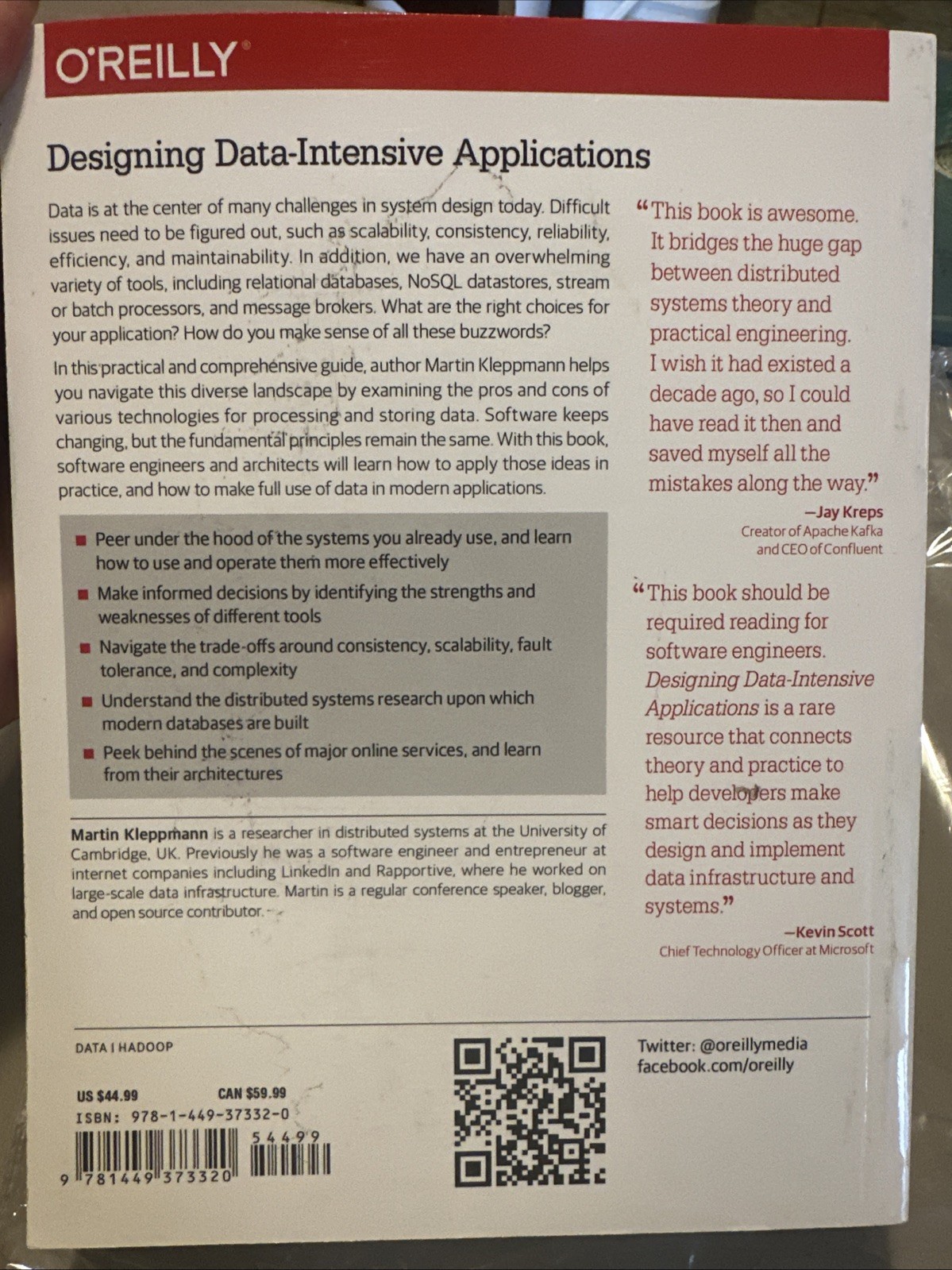 Designing Data-Intensive Applications : The Big Ideas Behind Reliable, Scalable,