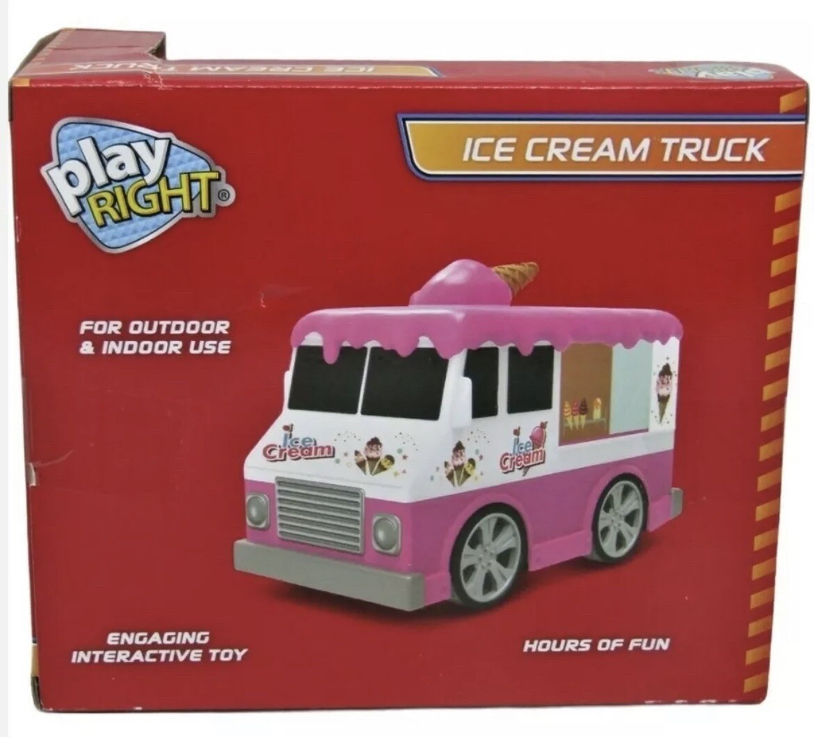 Push Back Ice Cream Truck Vehicle Engaging Interactive Toy 3+ By Play Right NEW
