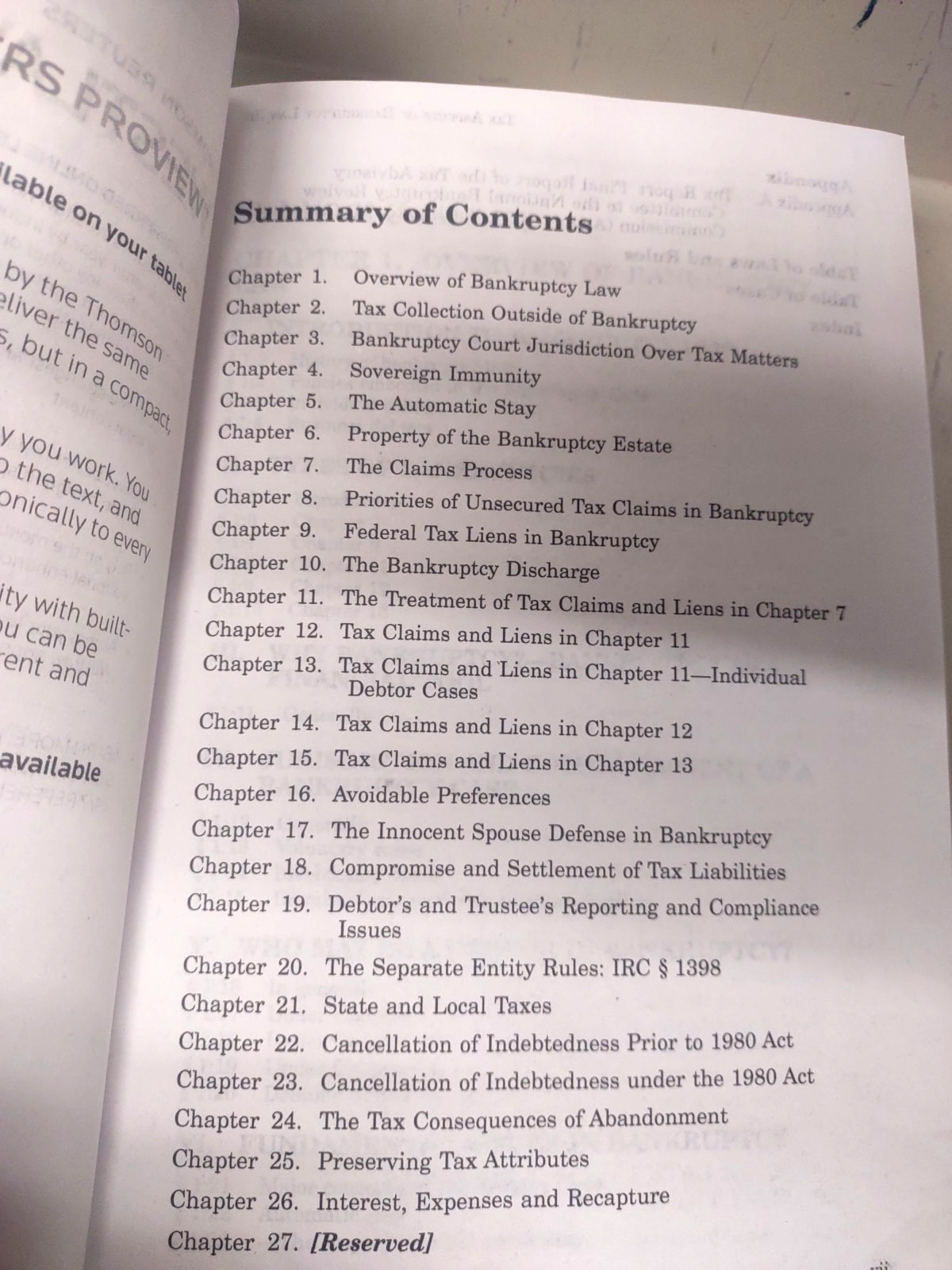 2025 Tax Aspects of Bankruptcy Law and Practice C.R. McQueen Thomson Reuters New
