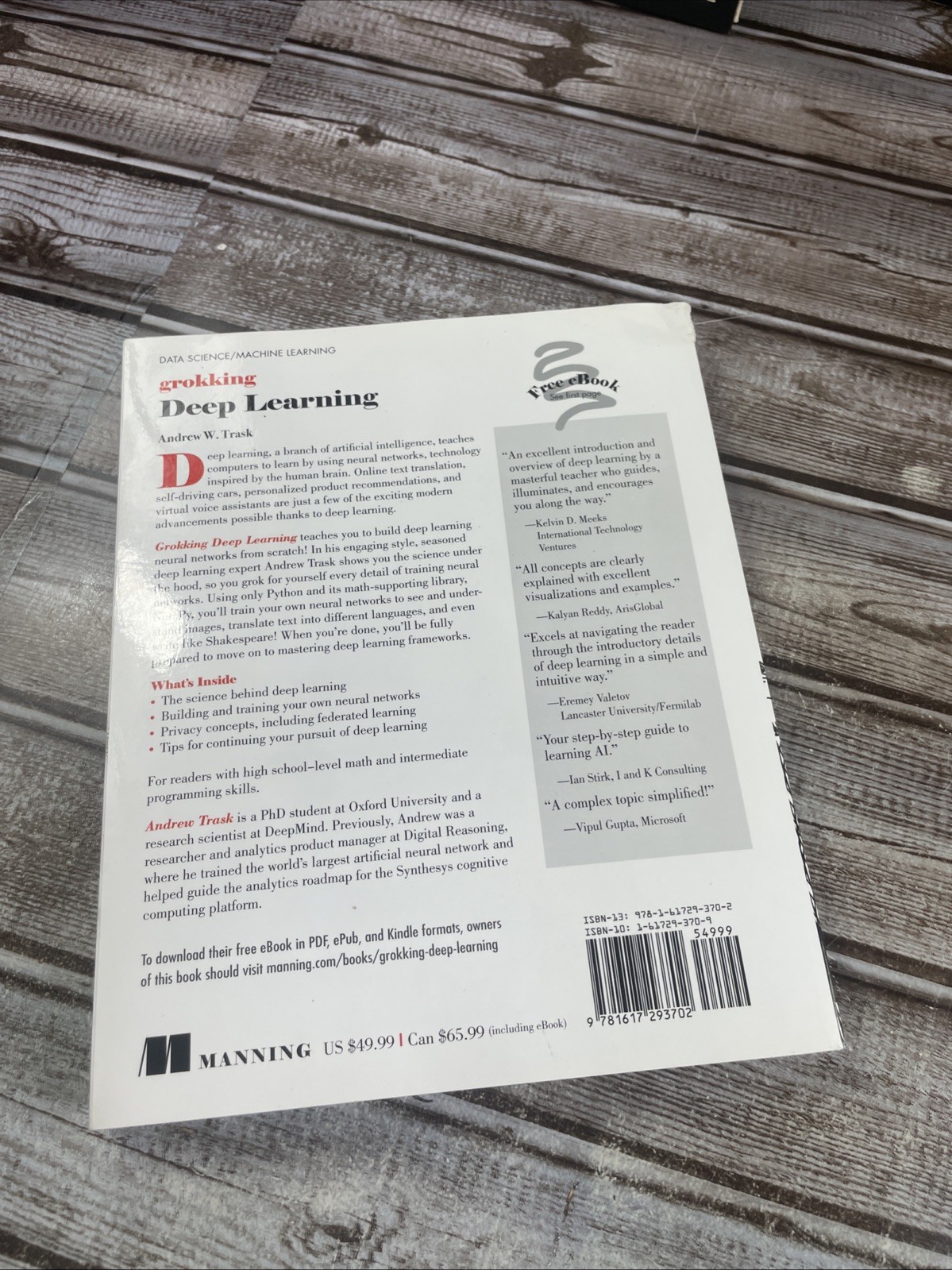 Grokking Deep Learning – Paperback, by Trask Andrew
