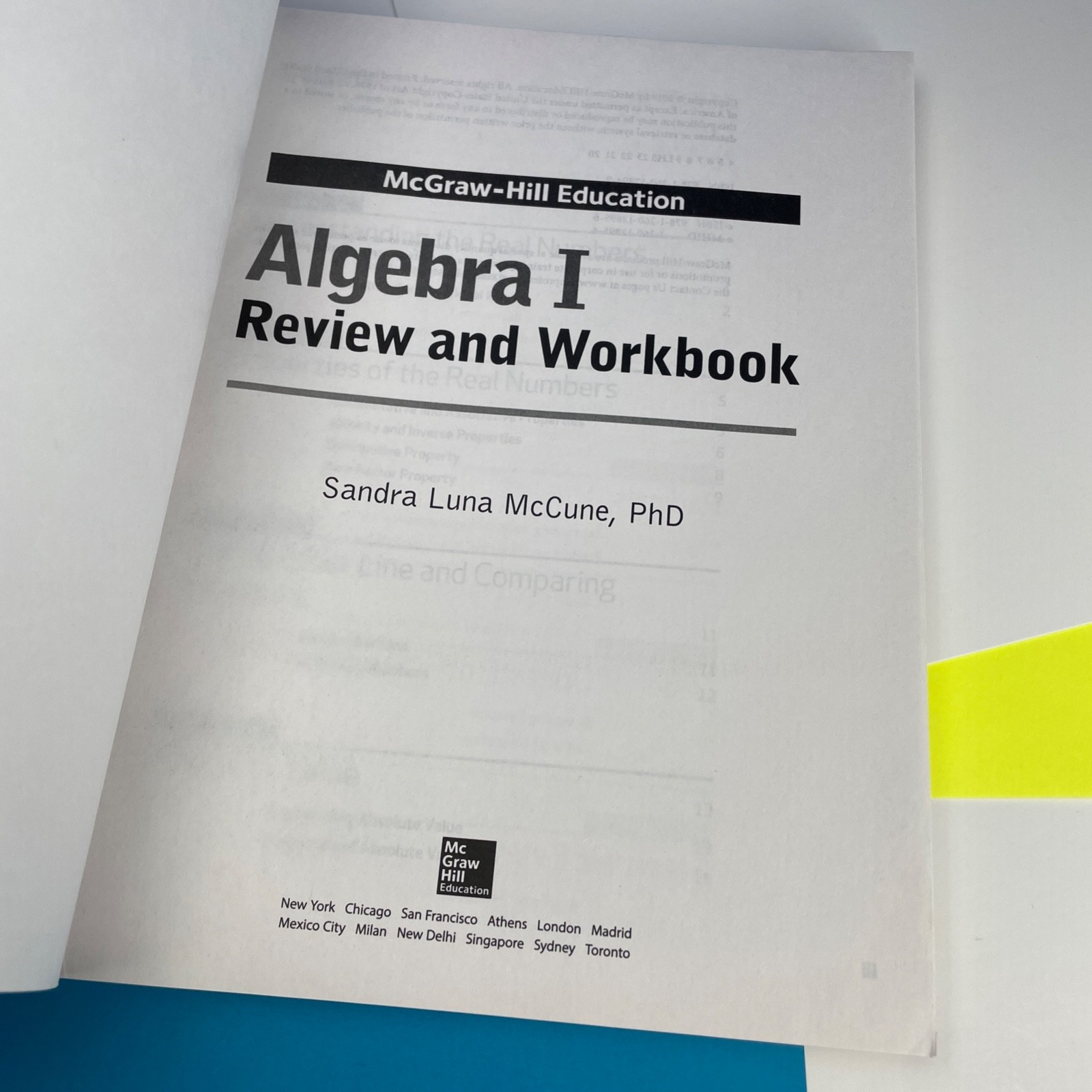 McGraw-Hill Education Algebra I Review and Workbook McCune Math Homeschool
