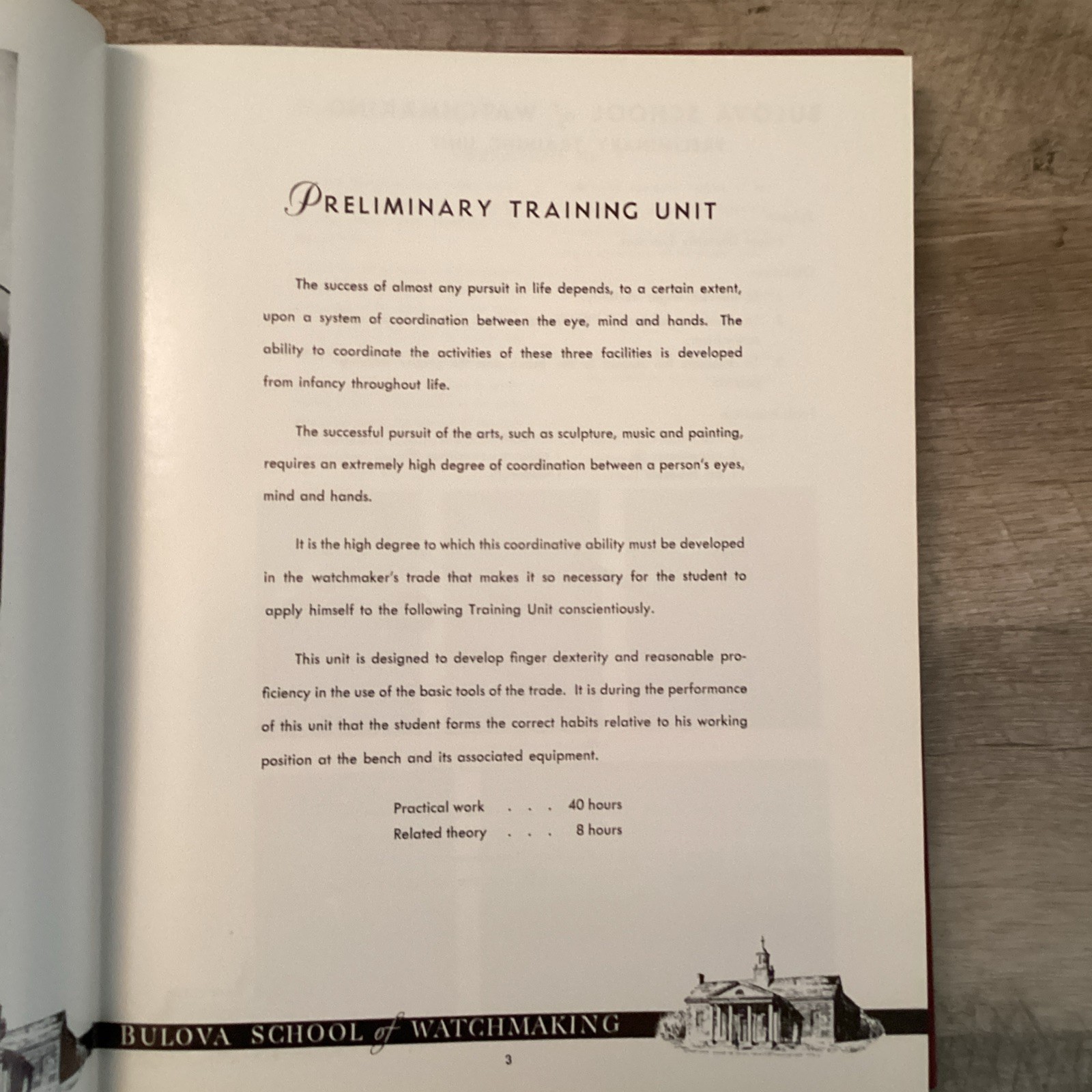 THE JOSEPH BULOVA SCHOOL OF WATCHMAKING Training Manual 1968- 9th Edition HC -VG