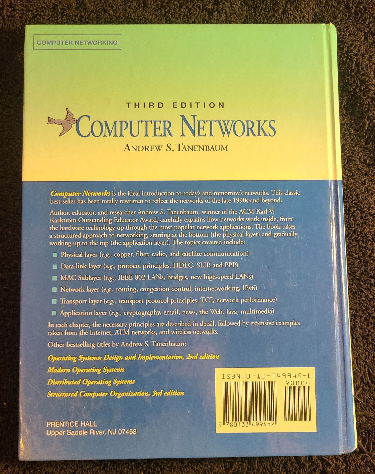 Computer Networks by Andrew S. Tanenbaum (1996, Hardcover, Third Edition)