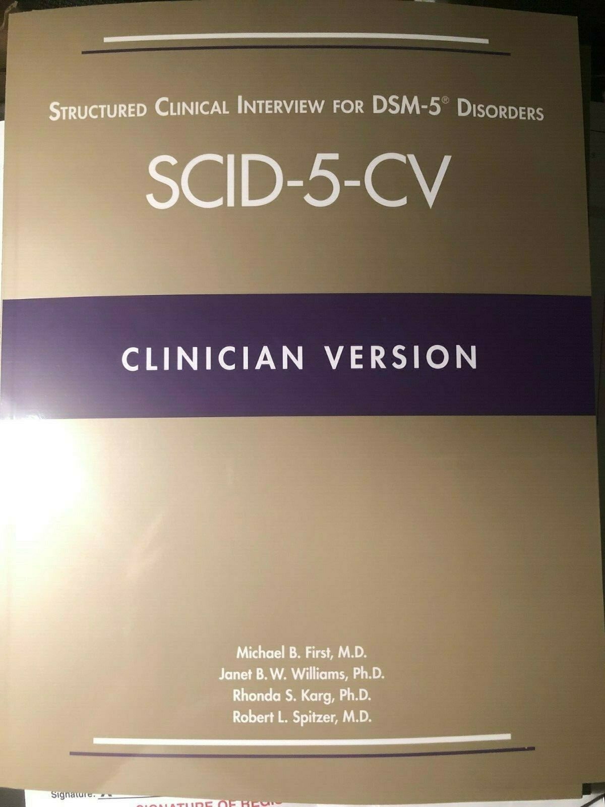 Structured Clinical Interview for DSM-5 Disorders SCID-5-CV: Clinician Version