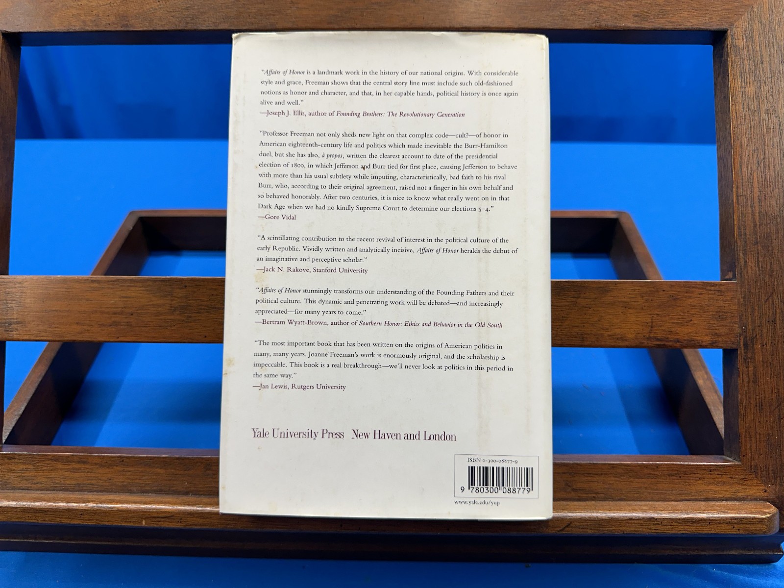Affairs of Honor: National Politics in the New Republic- Joanne B. Freeman, 2001