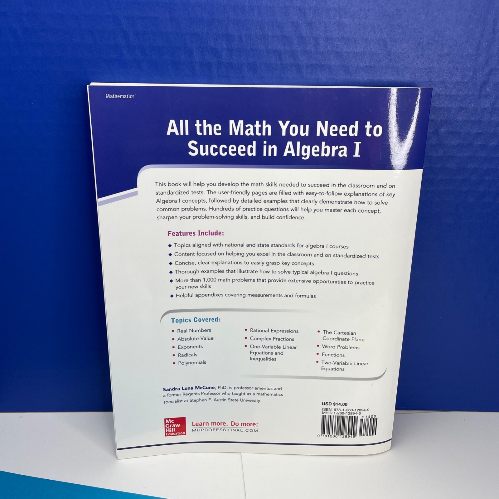 McGraw-Hill Education Algebra I Review and Workbook McCune Math Homeschool