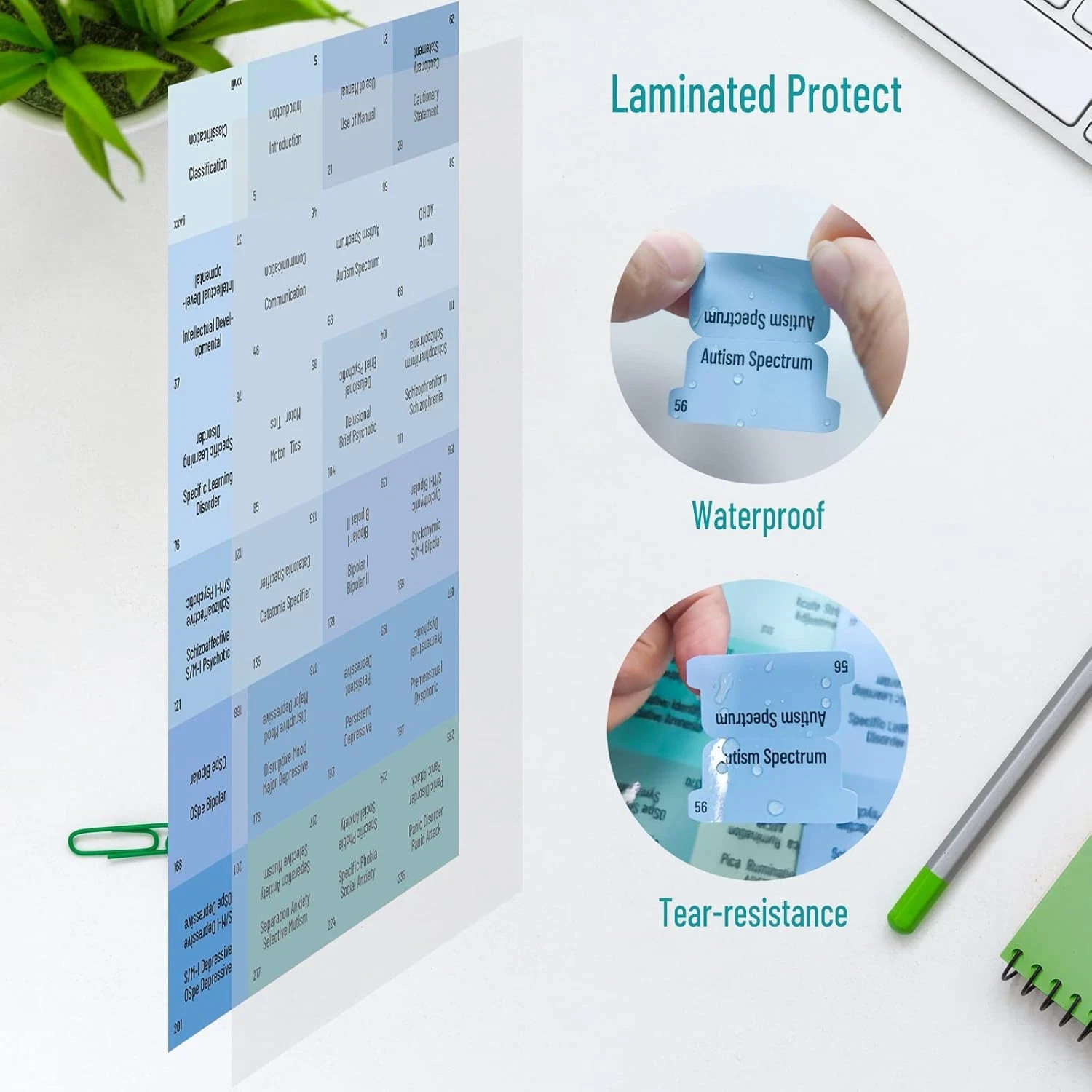 DSM-5-TR Index Tabs: 112 Laminated Color-Coded Tabs with Alignment Guide