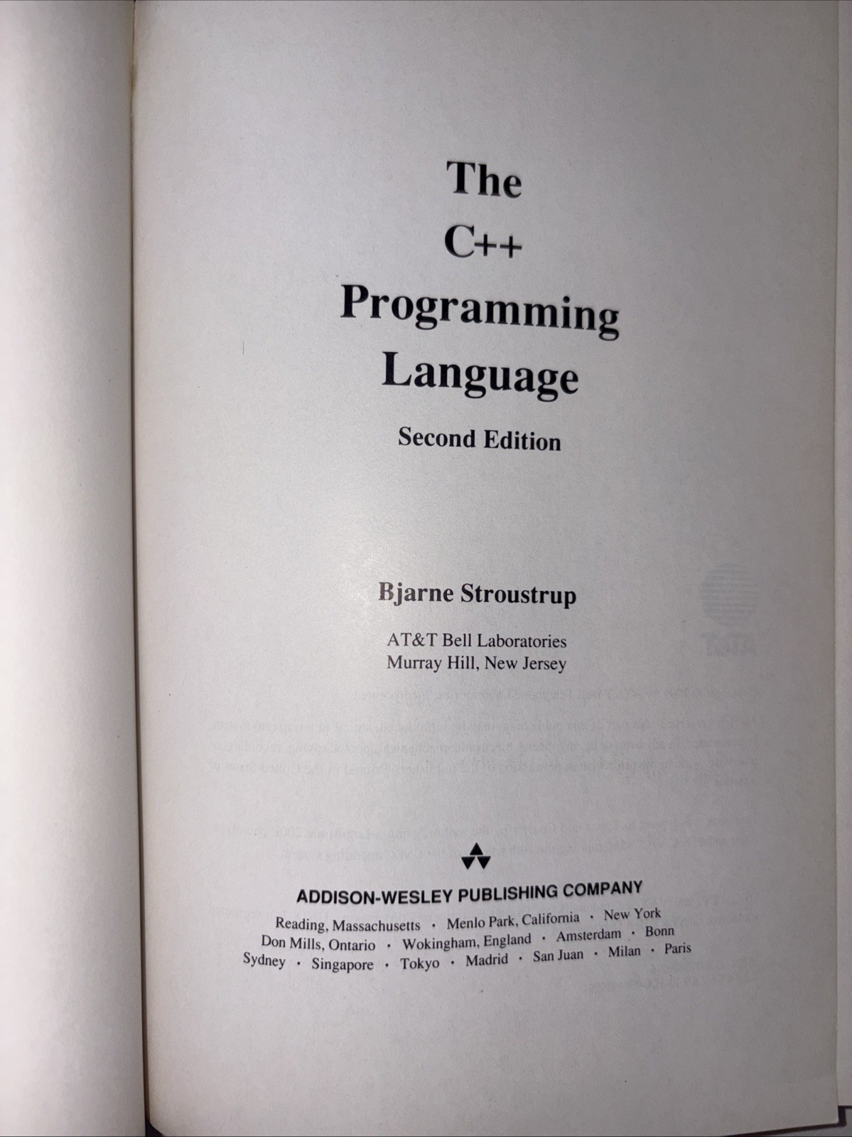 The C++ Programming Language Book Second Edition by Bjarne Stroustrup Computer