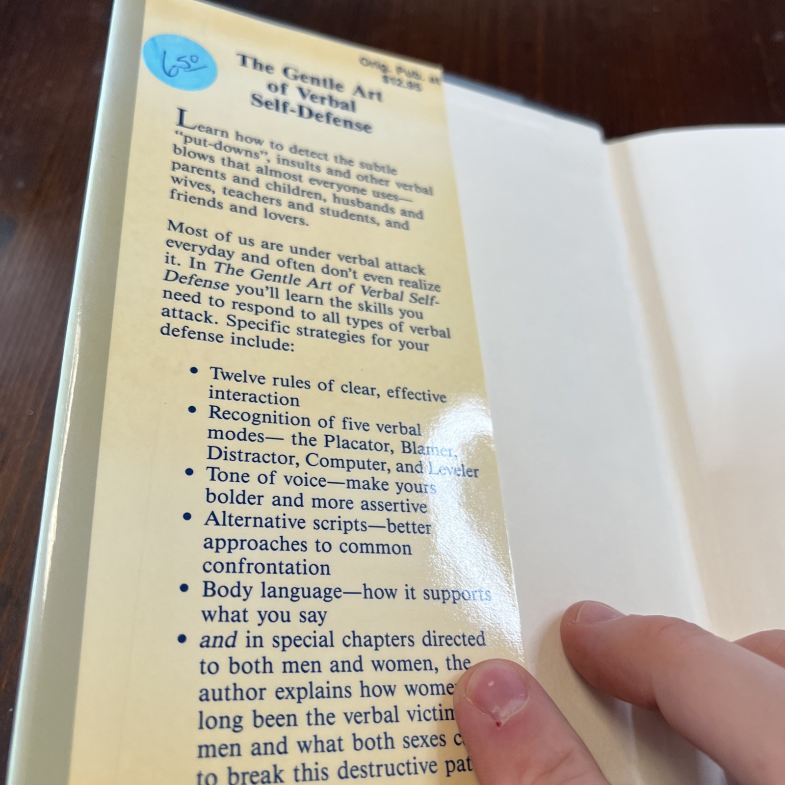 The Gentle Art of Verbal Self-Defense by Suzette Haden Elgin Hardcover Book