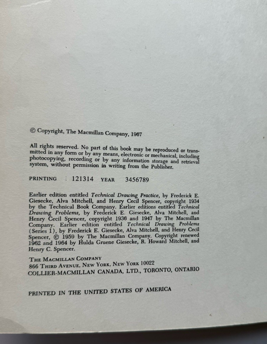 Technical Drawing Problems 1967 Spencer Hill Vintage Drafting Engineering Book